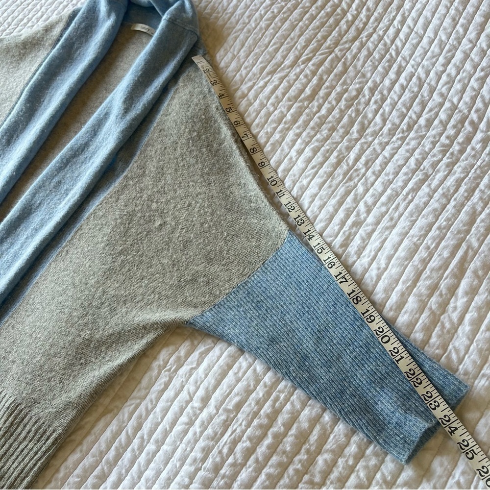 Subtle Luxury 100%Cashmere cocoon Cardigan open front shawl collar blue S/M - Picture 6 of 13